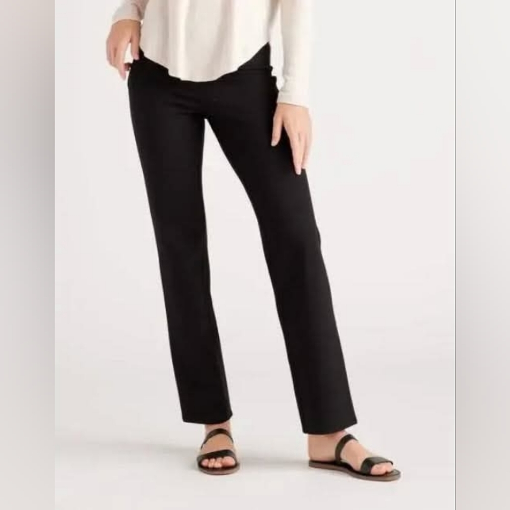 Quince Ultra-Stretch Ponte Straight Leg Pants Women's Size 8 Long NWT